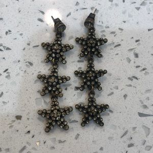 JCrew pave star drop earrings